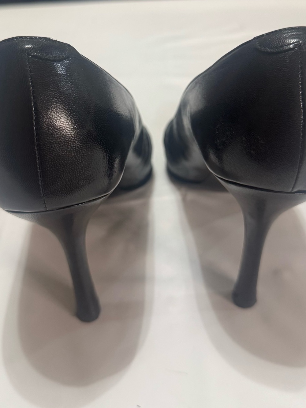 Vintage Via Spiga Made Italy Classic Black Leather Pointed-Toe Pumps - Picture 7 of 7